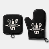 Monogram bakgerei ovenwant & pannenlap set (Voorkant)