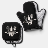 Monogram bakgerei ovenwant & pannenlap set (Voorkant / Achterkant)