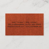 Monogram Baksteen Rood Elegant Canvas Visitekaartje (Achterkant)