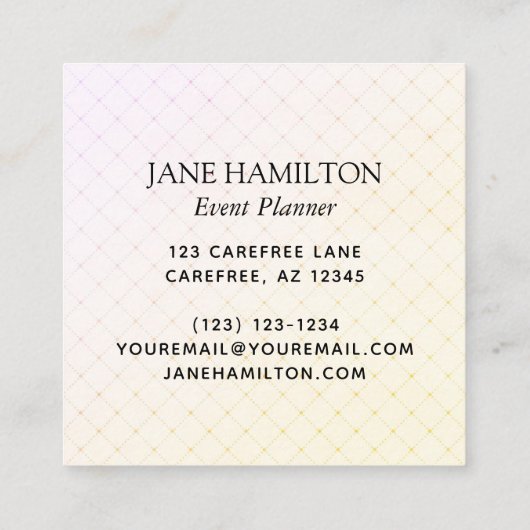 Monogram Balloons Event Planner Vierkante Visitekaartje (Achterkant)