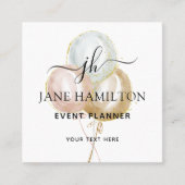 Monogram Balloons Event Planner Vierkante Visitekaartje (Voorkant)