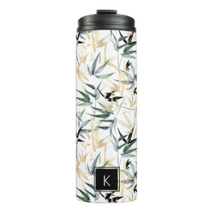 Monogram Bamboe Foliage Pattern Thermosbeker