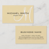 Monogram Banana Manangekleurde achtergrond Visitekaartje (Voorkant / Achterkant)