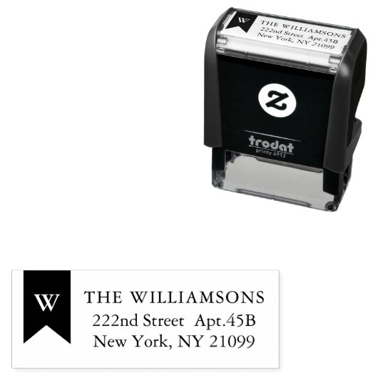 Monogram Banners Zelfinkend stempel (In situ)