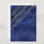 MONOGRAM BAR MITZVAH dark blue waterverf gold Kaart (Achterkant)
