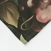 Monogram Barok Donker Paarse Bloempatroon Fleece Deken (Hoek)