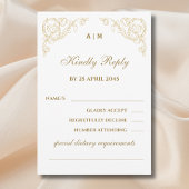 Monogram   Barok Huwelijk RSVP Kaart