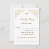 Monogram   Barok Huwelijk RSVP Kaart (Voorkant)