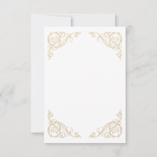 Monogram   Barok Huwelijk RSVP Kaart (Achterkant)