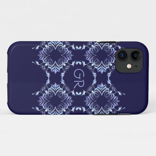 Monogram.Barokelement. Case-Mate iPhone Case (Achterkant (horizontaal))