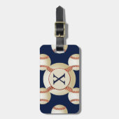 Monogram Baseball Balls Sportpatroon Bagagelabel (Voorkant verticaal)