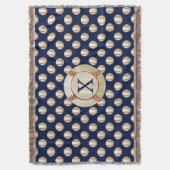 Monogram Baseball Balls Sportpatroon Deken (Voorkant Verticaal)