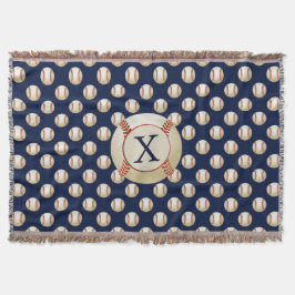 Monogram Baseball Balls Sportpatroon Deken