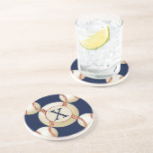 Monogram Baseball Balls Sportpatroon Zandsteen Onderzetter (Zijkant)