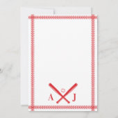 Monogram Baseball Bruiloft Kaart (Achterkant)