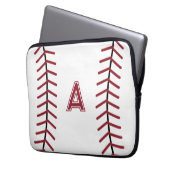 Monogram Baseball Laptop Hoesje Sleeve (Voorkant Links)