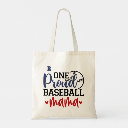 Monogram Baseball Moeder Gift Tote Bag (Achterkant)