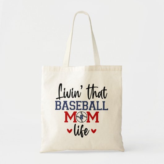 Monogram Baseball Moeder Gift Tote Bag (Voorkant)