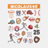 Monogram Baseball player Modern sport pattern Fleece Deken (Voorkant)