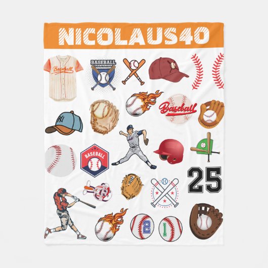 Monogram Baseball player Modern sport pattern Fleece Deken (Voorkant)