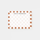Monogram basketbal ballen op wit post-it® notes (Voorkant)