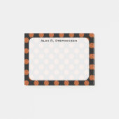 Monogram basketbal ballen op zwart post-it® notes (Voorkant)