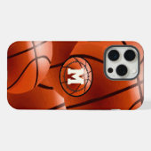 Monogram Basketbal iPhone Hoesje 15 Pro Max Case (Achterkant horizontaal)