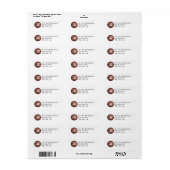 MONOGRAM BASKETBAL,- RETOURADRESLABELS ETIKET (Full Sheet)