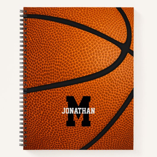 Monogram basketbal spiraal notitieboek (Voorkant)
