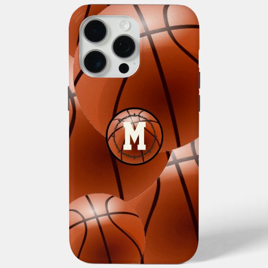 Monogram Basketball Case-Mate iPhone Case (Achterkant)