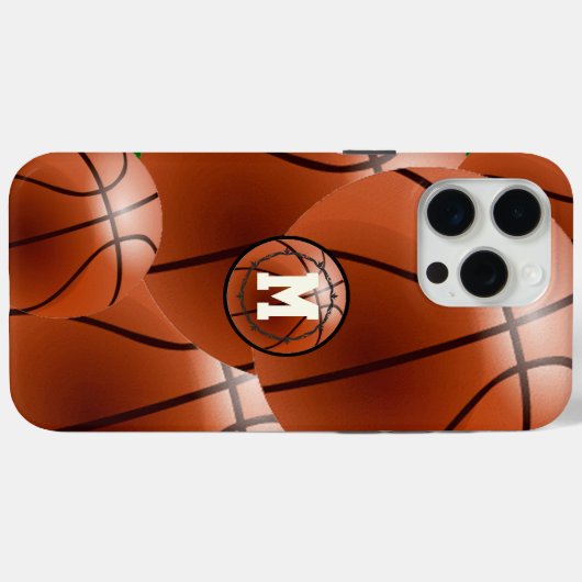 Monogram Basketball Case-Mate iPhone Case (Achterkant (horizontaal))