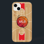 Monogram Basketball op basketbalwedstrijd Case-Mate iPhone Case<br><div class="desc">Monogram Basketball op basketbalwedstrijd</div>