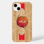 Monogram Basketball op basketbalwedstrijd Case-Mate iPhone Case (Achterkant)