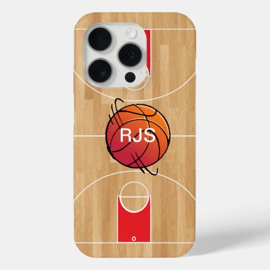 Monogram Basketball op basketbalwedstrijd Case-Mate iPhone Case (Achterkant)