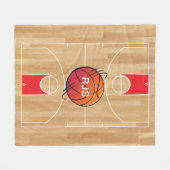 Monogram Basketball op basketbalwedstrijd Fleece Deken (Voorkant (Horizontaal))