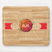 Monogram Basketball op basketbalwedstrijd Muismat (Voorkant)