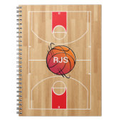 Monogram Basketball op basketbalwedstrijd Notitieboek (Voorkant)