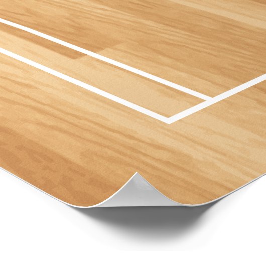 Monogram Basketball op basketbalwedstrijd Poster (Hoek)