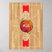 Monogram Basketball op basketbalwedstrijd Poster (Voorkant)