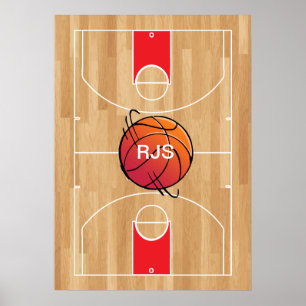 Monogram Basketball op basketbalwedstrijd Poster