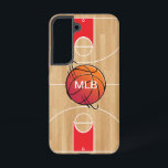 Monogram Basketball op basketbalwedstrijd Samsung Galaxy Hoesje<br><div class="desc">Monogram Basketball op basketbalwedstrijd</div>