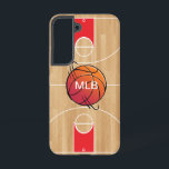 Monogram Basketball op basketbalwedstrijd Samsung Galaxy Hoesje<br><div class="desc">Monogram Basketball op basketbalwedstrijd</div>