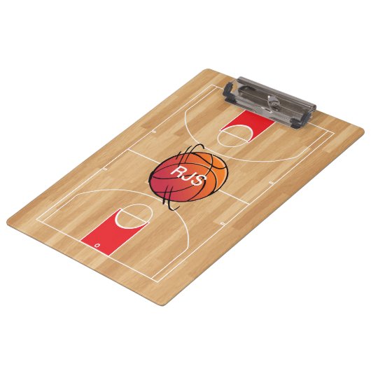 Monogram Basketball voor de Basketball Court Klembord (Gekanteld)