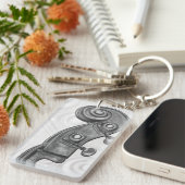 Monogram Bass Headstock in Charcoal Music Sleutelh Sleutelhanger (Voorkant Rechts)