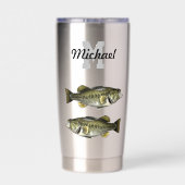 Monogram Bass Vist Cool Sports Largemouth Geïsoleerde Drinkbeker (Achterkant)