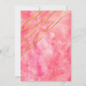 MONOGRAM BAT MITZVAH koraal roze gouden streep Kaart (Achterkant)