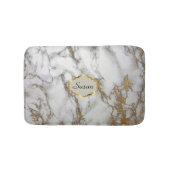 monogram Bath Mat, faux gold, grijs Badmat (Voorkant)