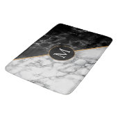 Monogram Bath Mat met zwarte en witte marmer (Gekanteld)