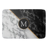 Monogram Bath Mat met zwarte en witte marmer (Voorkant)