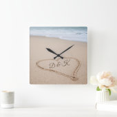 Monogram | Beach Love I Vierkante Klok (Huis)